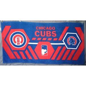 Large Cubs Beach Towel 30" x 60" Soft Red & Blue Baseball Sports Chicago Cubs